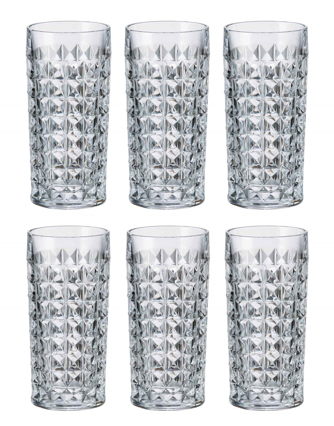 BOHEMIA DIAMOND SZKLANKA WYSOKA LONG 260 6szt