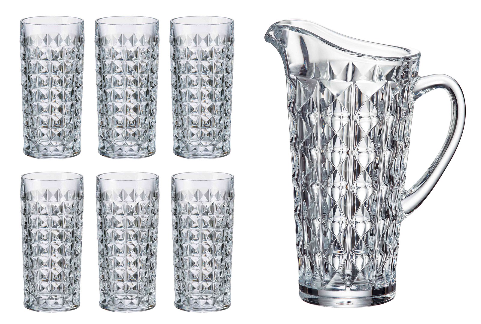 BOHEMIA DIAMOND WATER DRINK SET 1+6