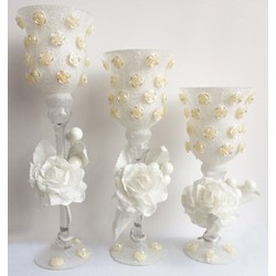 LAMPION ŚWIECZNIK DEKORACYJNY KPL 3szt JSK-22017