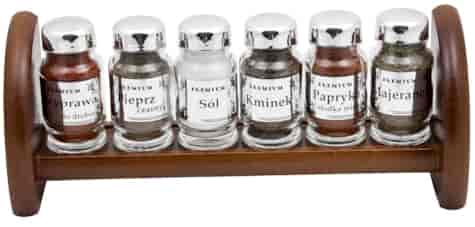 PÓŁKA NA PRZYPRAWY  6EL SREBRO POŁYSK MAHOŃ