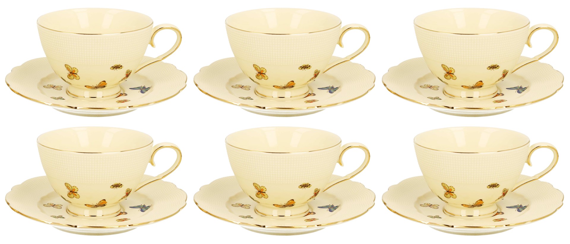 MOTYLKI KOMPLET FILIŻANEK 6+6 260ml