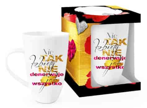 KOBIETA ZŁOTA KUBEK BARYŁKA 400ml NIC TAK...