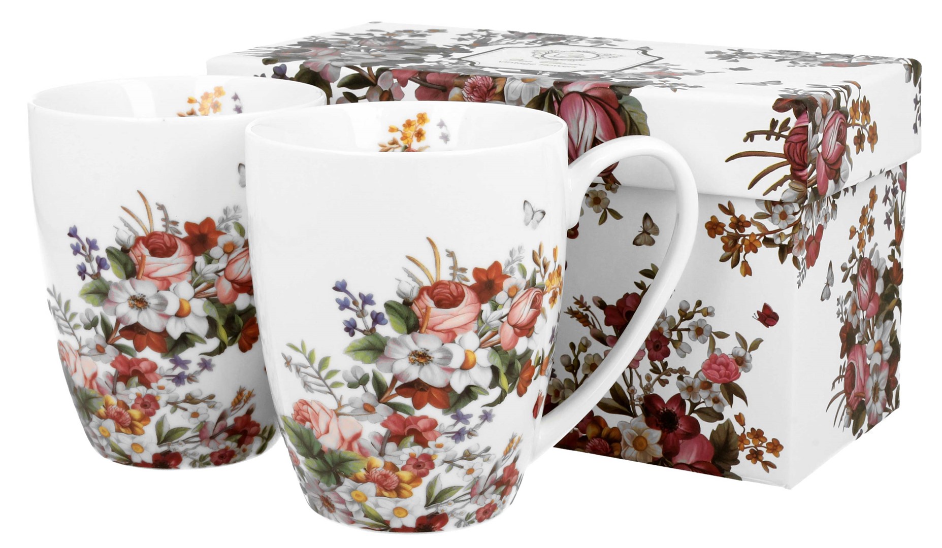 WHITE FLOWERS KUBEK KOMPLET 2EL W PUDEŁKU 380ml