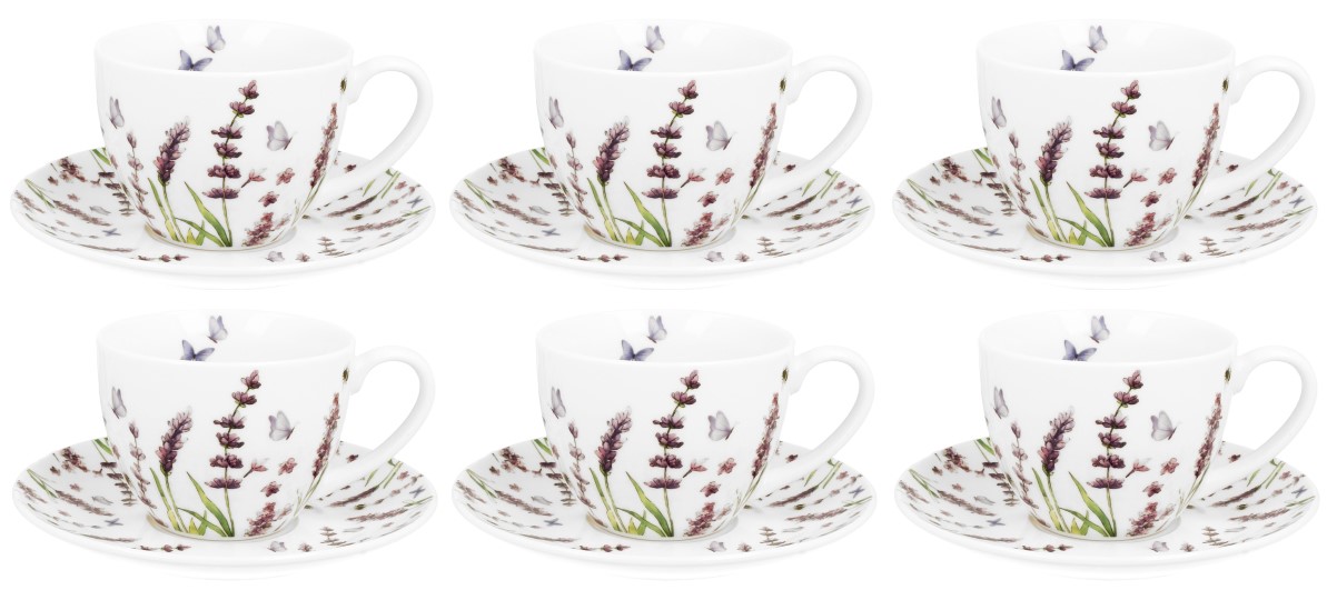 CLASSIC LAVENDER KOMPLET FILIŻANEK 6+6 280ml