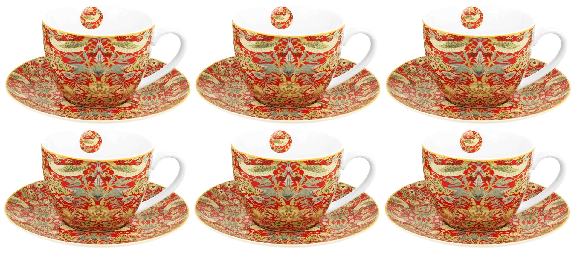 STRAWBERRY RED KOMPLET FILIŻANEK 6+6 280ml