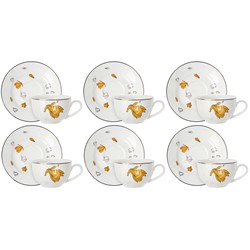 GOLD ROSE KOMPLET FILIŻANEK 6+6 250ml