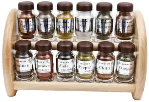 PÓŁKA NA PRZYPRAWY 12EL  SREBRO POŁYSK NATURALNY