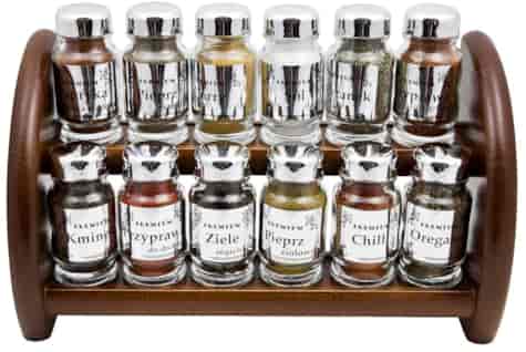 PÓŁKA NA PRZYPRAWY 12EL  SREBRO POŁYSK WENGE