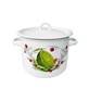 GARNEK EMALIA Z POKRYWĄ BIAŁY LIMONKA 16cm 2l