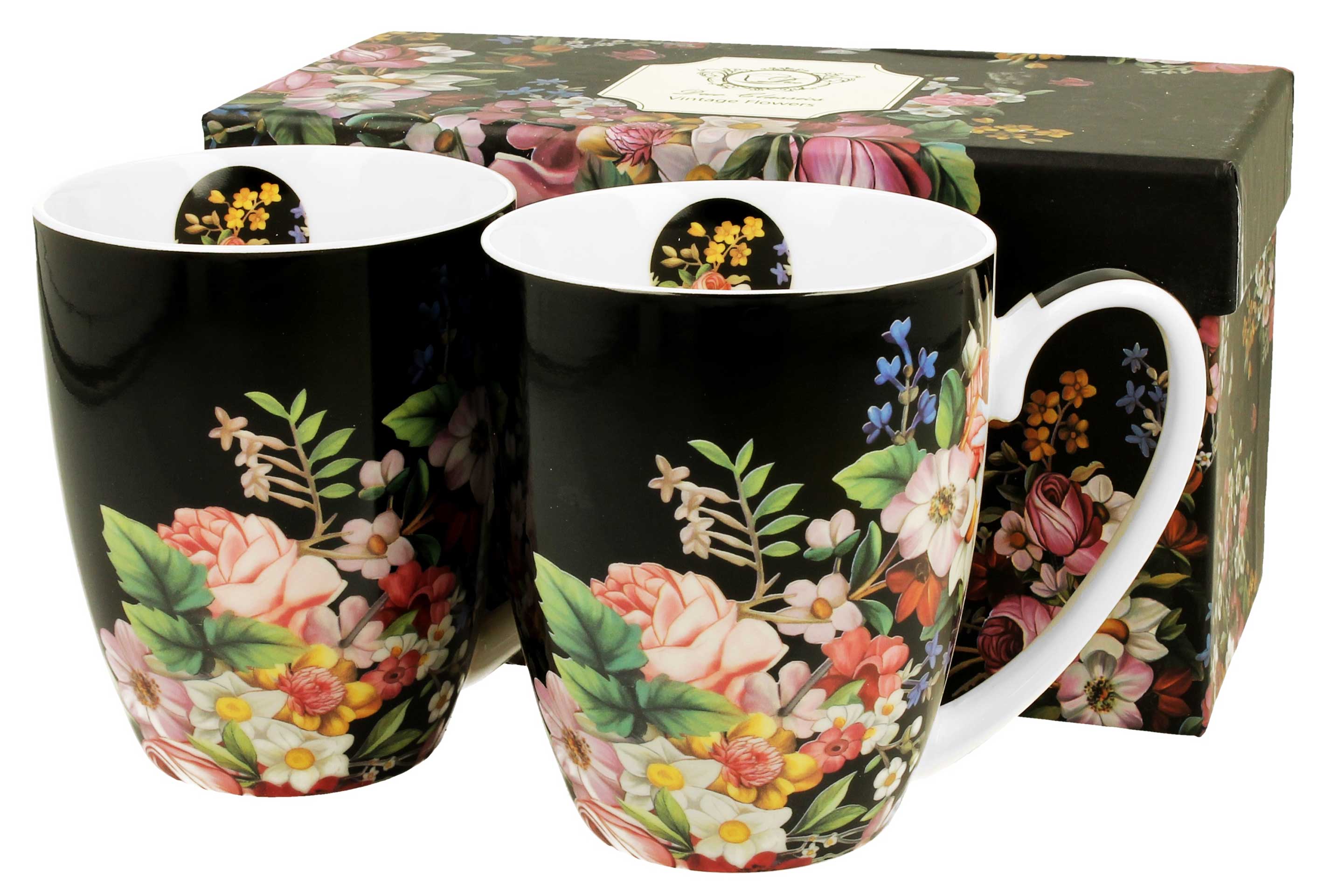 VINTAGE FLOWERS KUBEK KOMPLET 2EL W PUDEŁKU 380ml