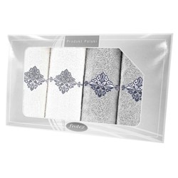 GIFT FROTEX IV KPL RĘCZNIKÓW GRENO 4EL BIAŁY/POP 3