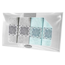 GIFT FROTEX IV KPL RĘCZNIKÓW GRENO 4EL POP/AQUA 4