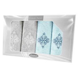 GIFT FROTEX IV KPL RĘCZNIKÓW GRENO 4EL POP/AQUA 6
