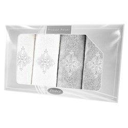 GIFT FROTEX IV KPL RĘCZNIKÓW GRENO 4EL BIAŁY/POP 6