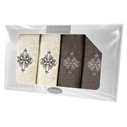 GIFT FROTEX IV KPL RĘCZNIKÓW GRENO 4EL KREM/BRĄZ 6