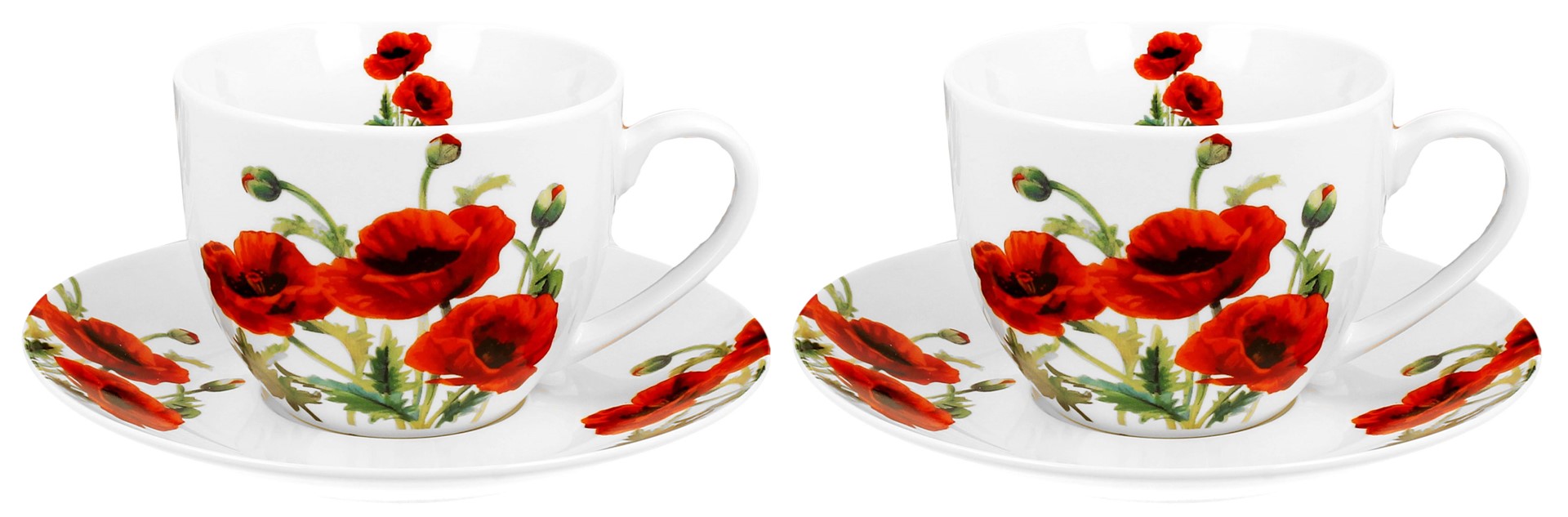 CLASSIC POPPIES KOMPLET FILIŻANEK 2+2 280ml