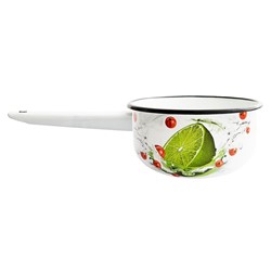RONDEL EMALIOWANY BIAŁY LIMONKA 16cm 1,5l
