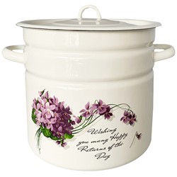 GARNEK EMALIA Z POKRYWĄ BIAŁY VIOLA 26cm 12l