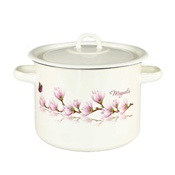 GARNEK EMALIA Z POKRYWĄ EKRI MAGNOLIA 16cm 2l
