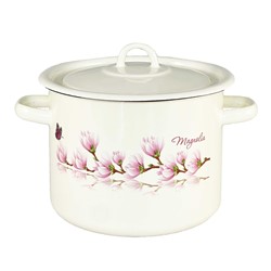GARNEK EMALIA Z POKRYWĄ EKRI MAGNOLIA 18cm 3l