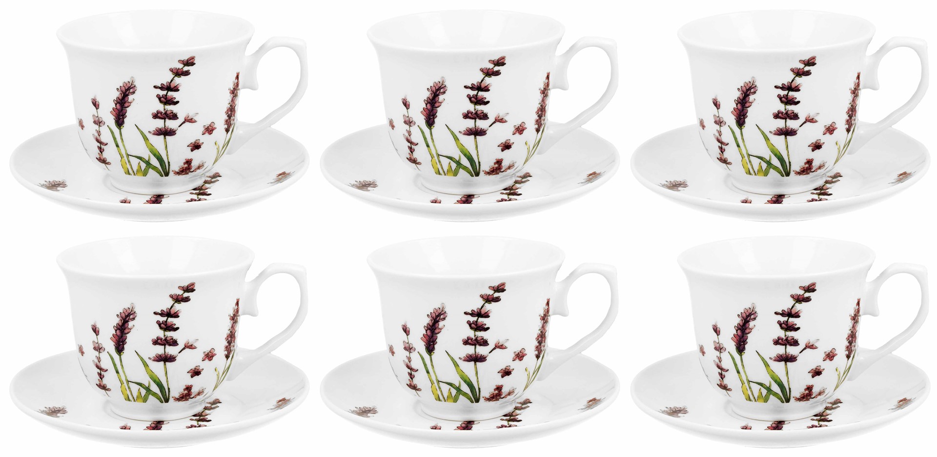 CLASSIC LAVENDER KOMPLET FILIŻANEK 6+6 250ml