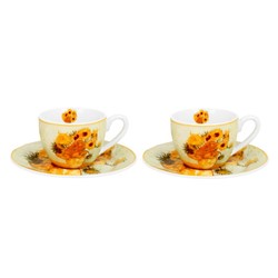 SUNFLOWERS ESPRESSO KOMPLET FILIŻANEK 2+2 110ml
