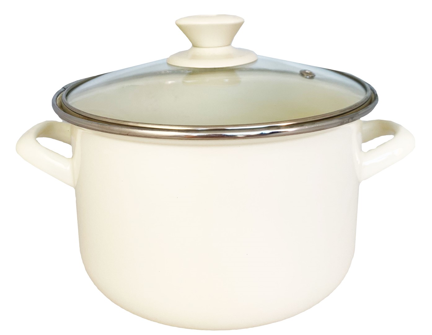 GARNEK EMALIA Z POKRYWĄ MARCO KREMOWY 22cm 4,3l