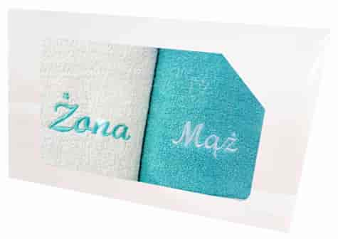 PRESENT II KPL RĘCZNIKÓW GRENO 2EL 70 BIAŁY/AQUA