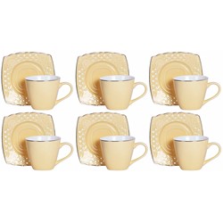 LAZAR CREAM KOMPLET FILIŻANEK 6+6 220ml