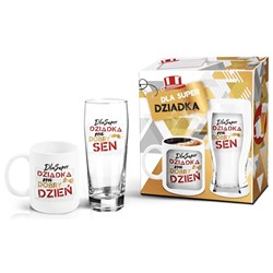 DZIEŃ DZIADKA KUBEK 300ml KUFEL 500ml KOMPLET 2EL
