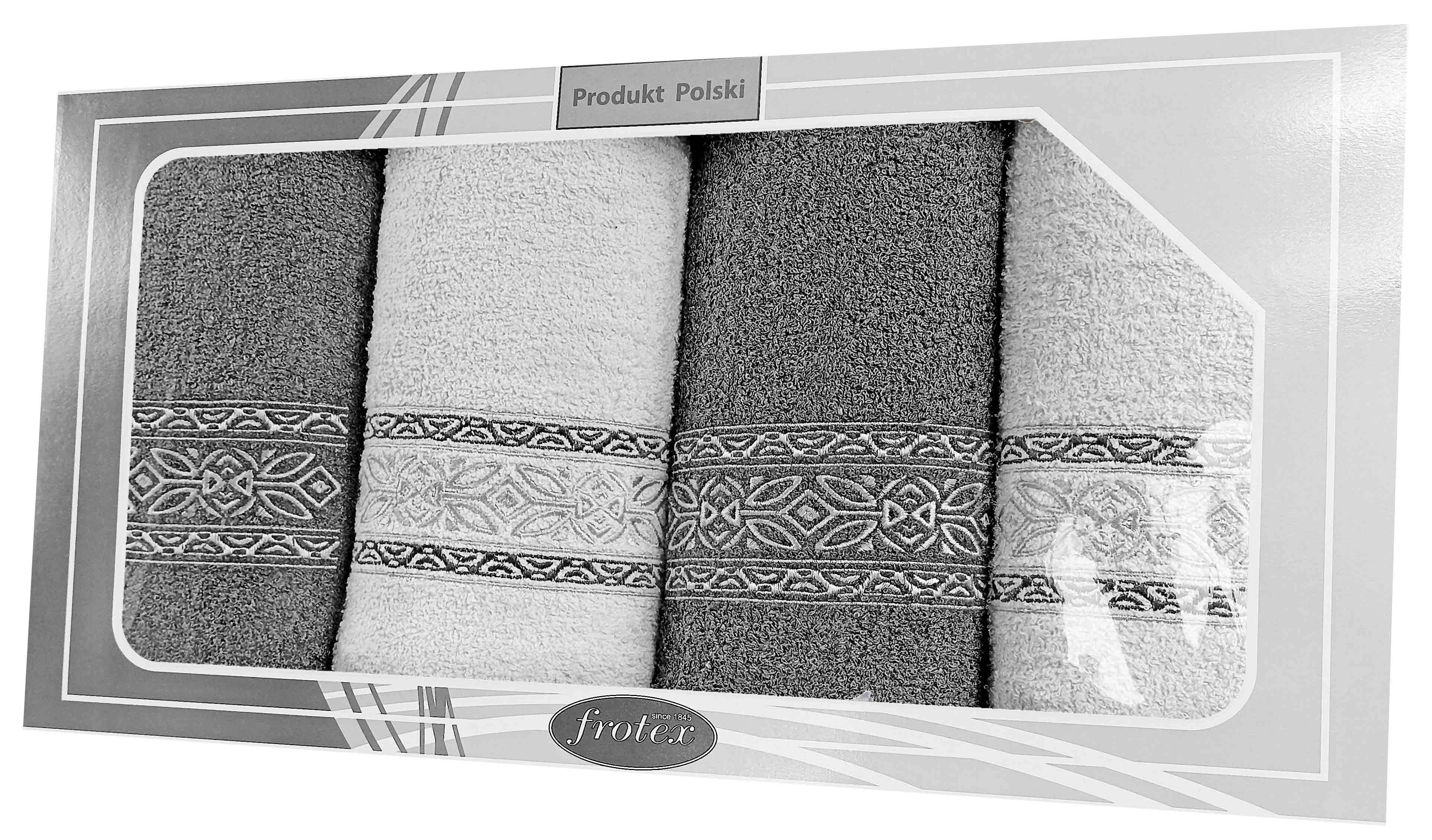 GIFT FROTEX IV KPL RĘCZNIKÓW GRENO 4EL BIAŁY/GR 2N