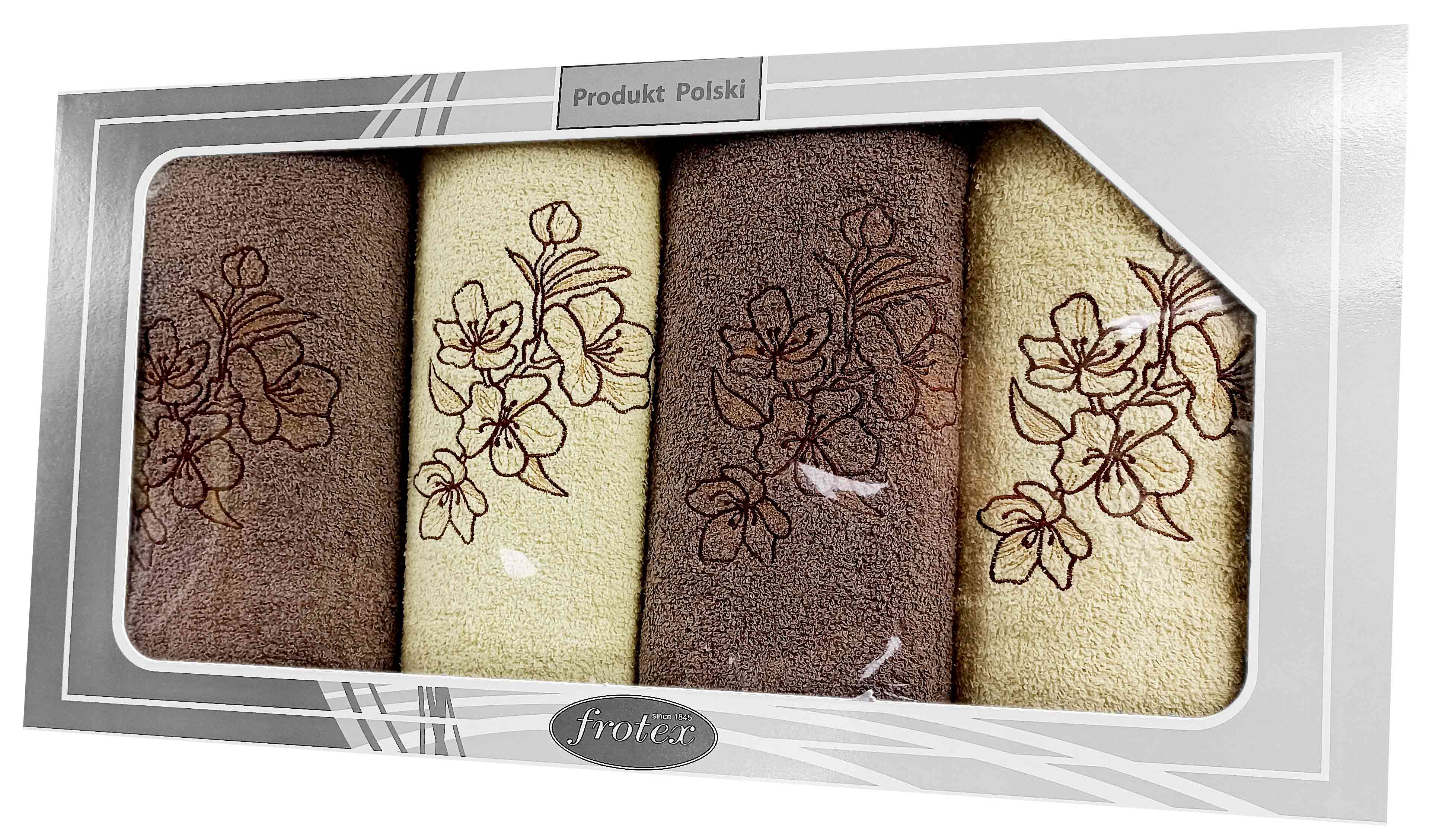 GIFT FROTEX IV KPL RĘCZNIKÓW GRENO 4EL KREM/BRĄ 1N