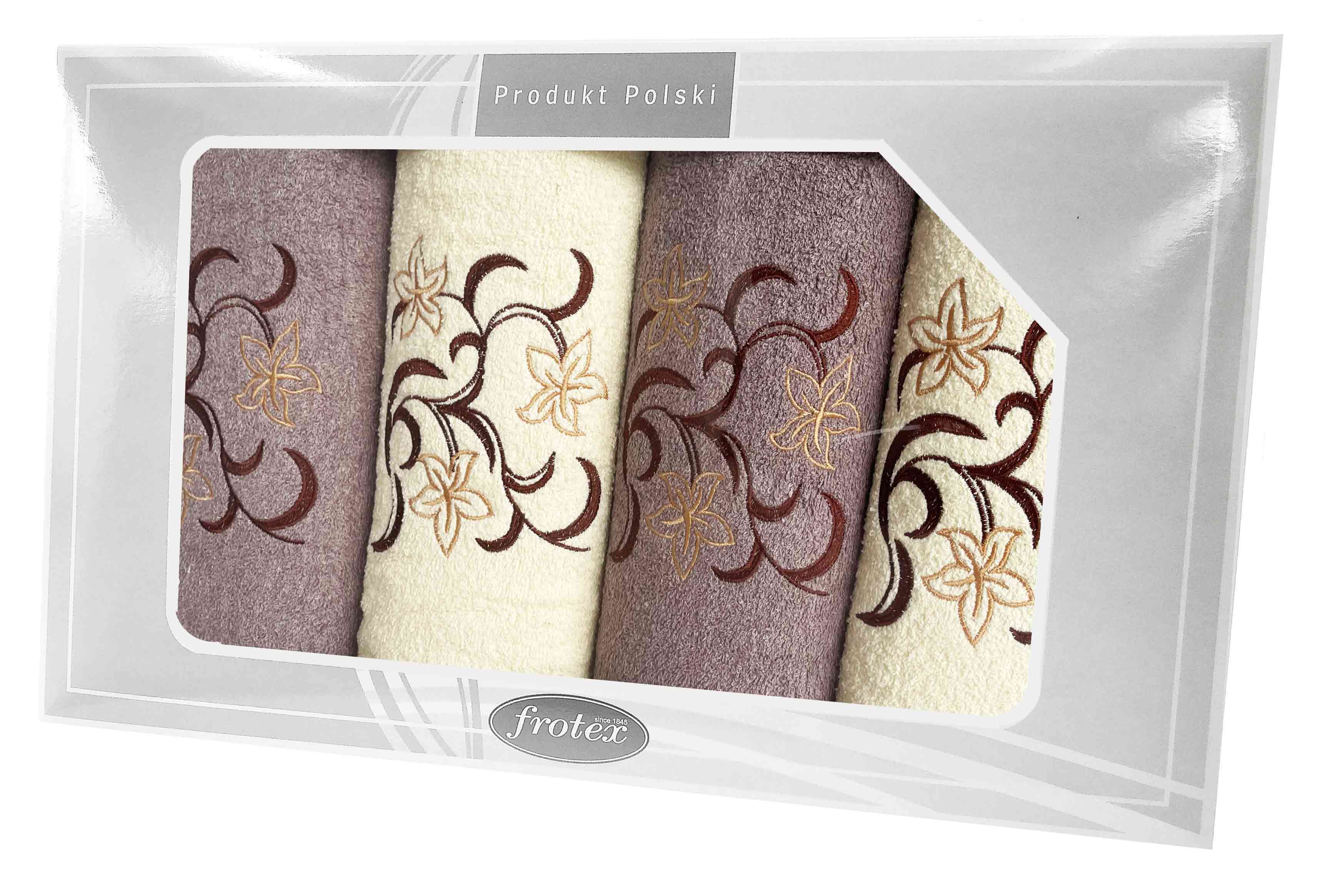 GIFT FROTEX IV KPL RĘCZNIKÓW GRENO 4EL KREM/BRĄ 3N
