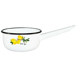 RONDEL EMALIOWANY BIAŁY CYTRYNA 16cm 1,5l