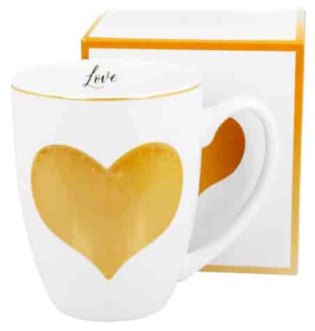 SERCE ZŁOTE KUBEK W PUDEŁKU 380ml