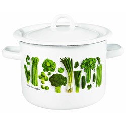 GARNEK EMALIA Z POKRYWĄ BIAŁY Z WARZYWA 20cm 4,5l