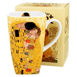GUSTAV KLIMT KISS ECRU KUBEK KWADRAT 650ml
