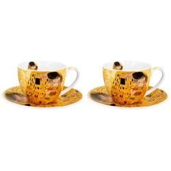 GUSTAV KLIMT KISS ECRU KOMPLET FILIŻANEK 2+2 280ml