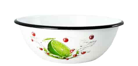 MISKA EMALIOWANA BIAŁY LIMONKA 17cm 0,6l