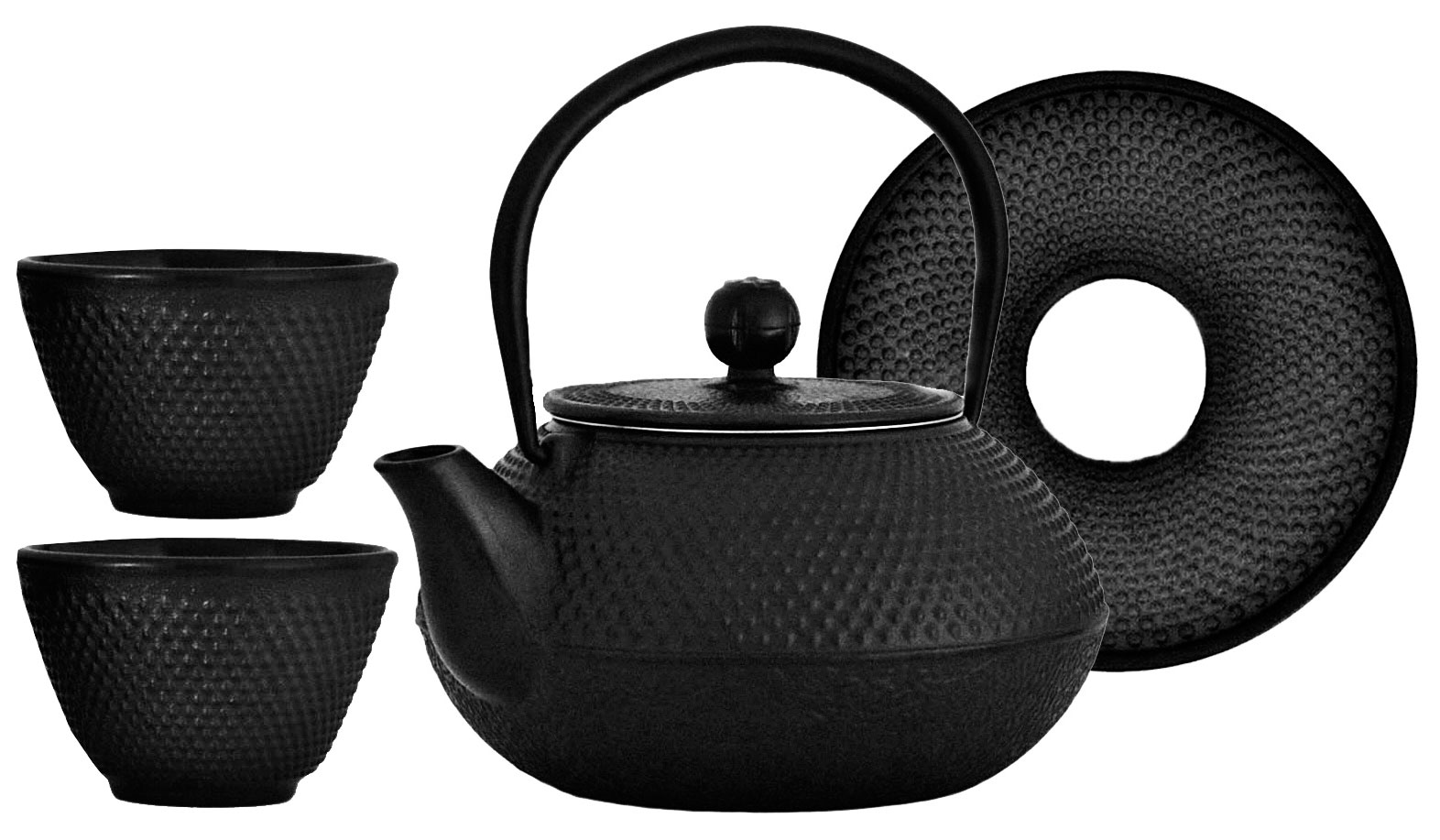 CZAJNIK ŻELIWNY Z CZARKAMI 0,8L 4EL BLACK 22170570