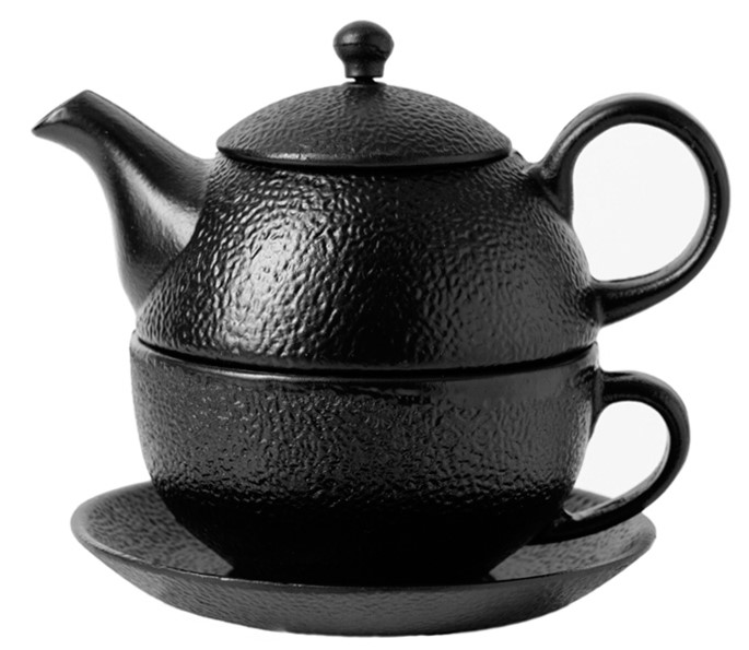 GIFT CZAJNICZEK ŻELIWNY Z FILIŻANK 400ml 3EL BLACK