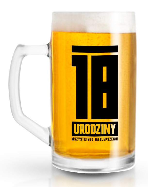 FUNNY BEER KUFEL 500ml 18 URODZINY