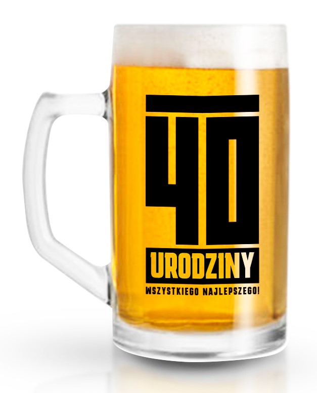 FUNNY BEER KUFEL 500ml 40 URODZINY