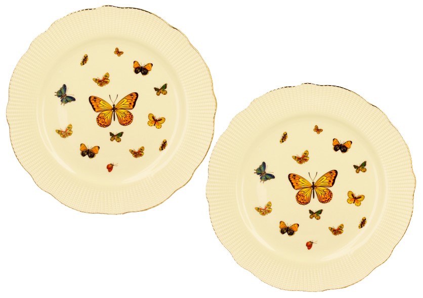 MOTYLKI TALERZ DESEROWY 20,5cm KOMPLET 2SZT