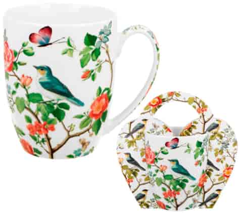 PTAKI NA GAŁĘZI KUBEK 360ml + OPAKOWANIE Z RĄCZKĄ