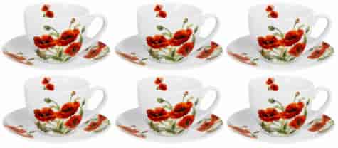 CLASSIC POPPIES KOMPLET FILIŻANEK 6+6 270ml