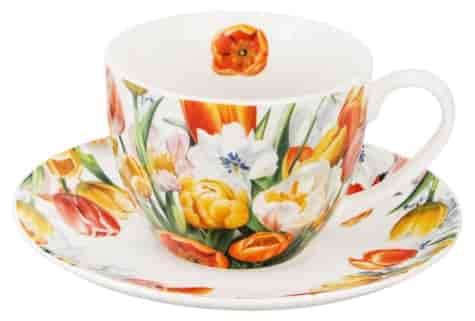 TULIPANY FILIŻANKA ZE SPODKIEM 1+1 270ml