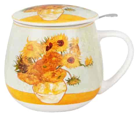 SUNFLOWERS KUBEK ZAPARZACZ BARYŁKA W PUDEŁKU 430ml