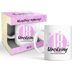 HAPPY DAY PINK KUBEK 320ml - 18 URODZINY
