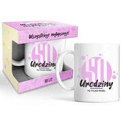 HAPPY DAY PINK KUBEK 320ml - 50 URODZINY